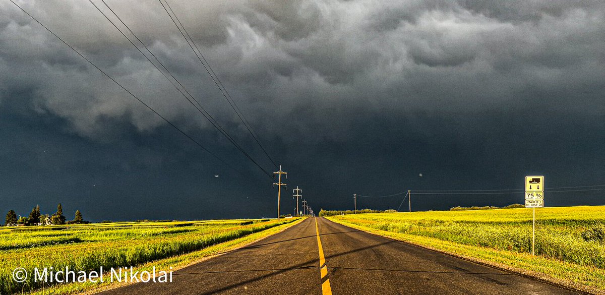 MichaelNikolai5's tweet photo. A few more of tonight's storm near Leduc, Alberta. Thats one brave WestJet Pilot!!  

 #yeg #abstorm #yegwx #StormHour #ShareYourWeather https://t.co/mZ5UgSW7XE