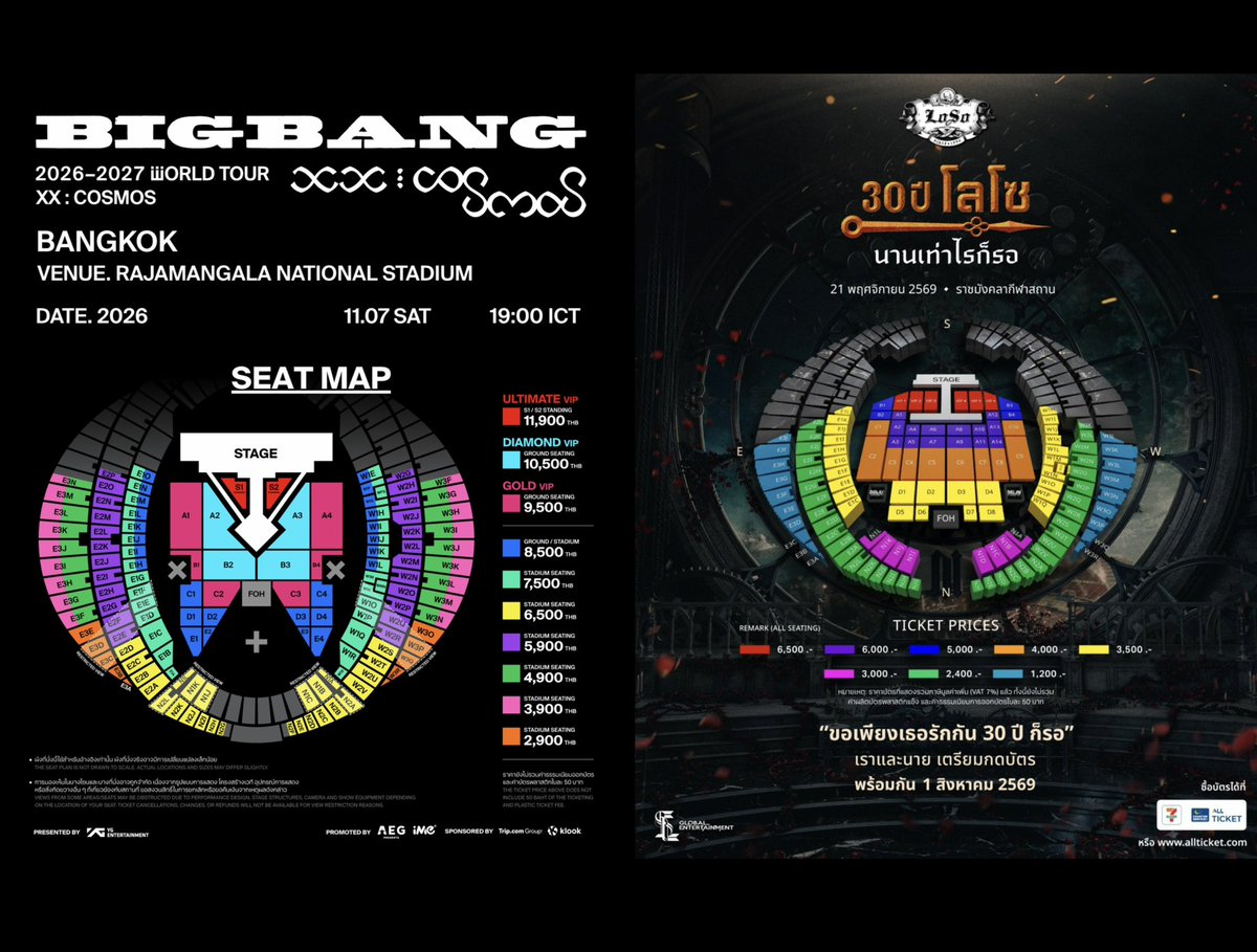 melonamoe's tweet photo. ก็ว่าทำไมผังมันมีมุมจำกัดแปลกๆ เพิ่งสังเกตว่าคอนบิ๊กแบงก็ใช้ผังแนวเดียวกับคอนโลโซเลยอ่ะ แต่จำนวนที่นั่งบิ๊กแบงขยายออกมาเยอะกว่าด้วย แต่ในขณะที่ 6500 ของพี่เสกได้อยู่ติดขอบเวที 6500 ของวงหนูอยู่โน่นค่ะ ดอยชั้น 3 !!! แพงจนจะร้องไห้ 😭

#COSMOS_WORLD_TOUR_IN_BANGKOK
#BIGBANG_IS_BACK https://t.co/HZxjSp2Ow2
