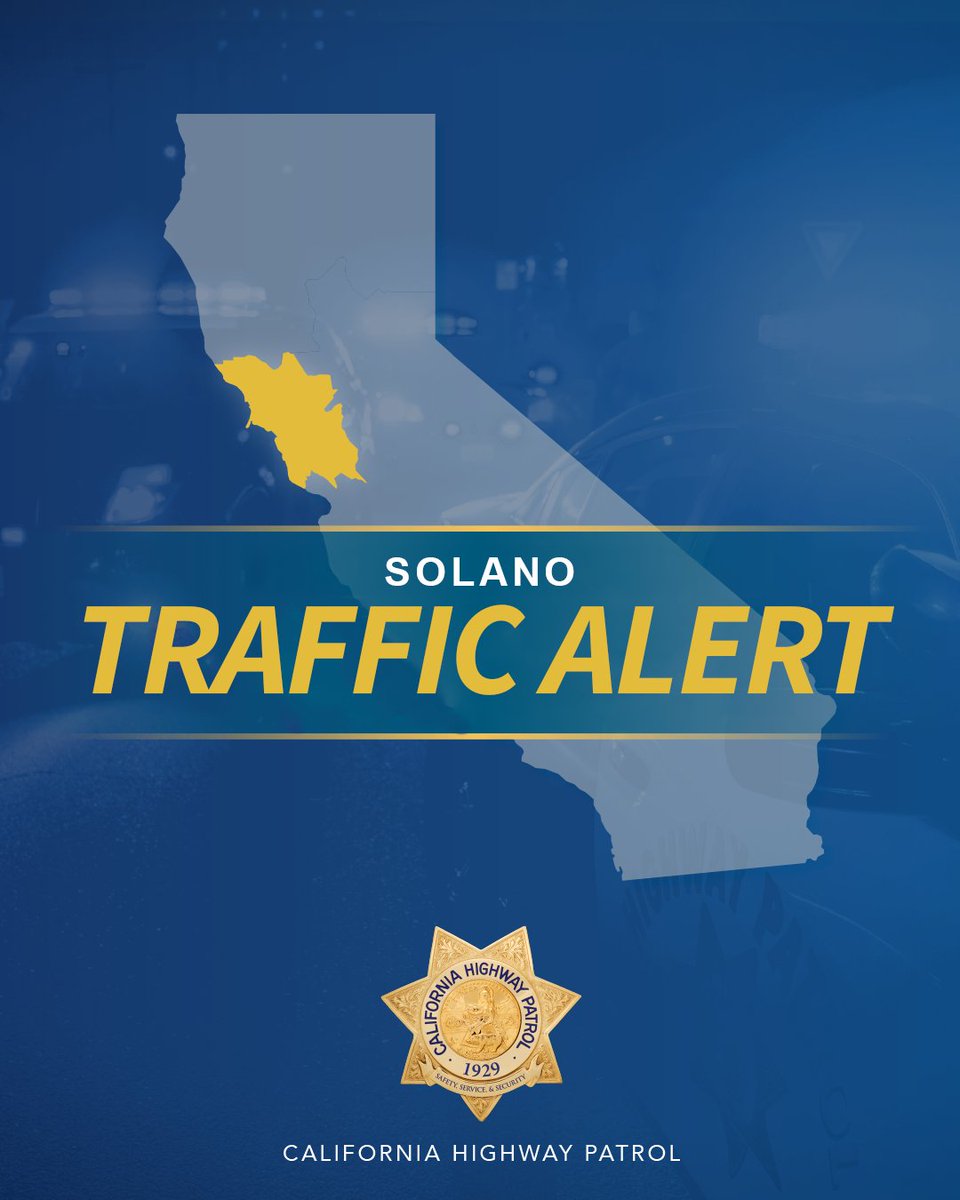 ChpSolano's tweet photo. *** TRAFFIC ALERT***Westbound I-80 just east of Manuel Campos Parkway, lanes 3, 4 and 5 blocked due to a traffic crash, unknown eto, expect delays (07/28/2026 @ 1956 hrs). https://t.co/etQyebGYPo