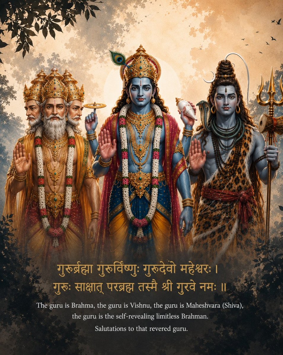 SoulOf_Bharat's tweet photo. गुरुर्ब्रह्मा गुरुर्विष्णुः गुरुर्देवो महेश्वरः।
गुरुः साक्षात् परं ब्रह्म तस्मै श्रीगुरवे नमः॥

गुरु पूर्णिमा की हार्दिक शुभकामनाएं.... https://t.co/5cJ0Kw2zxY