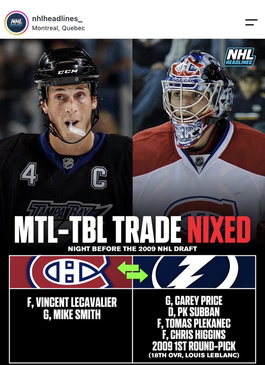 xTechHockey's tweet photo. I wish there was a book that every ex NHL GM came clean about all the trades that almost / never happened https://t.co/XgTcshqbvT