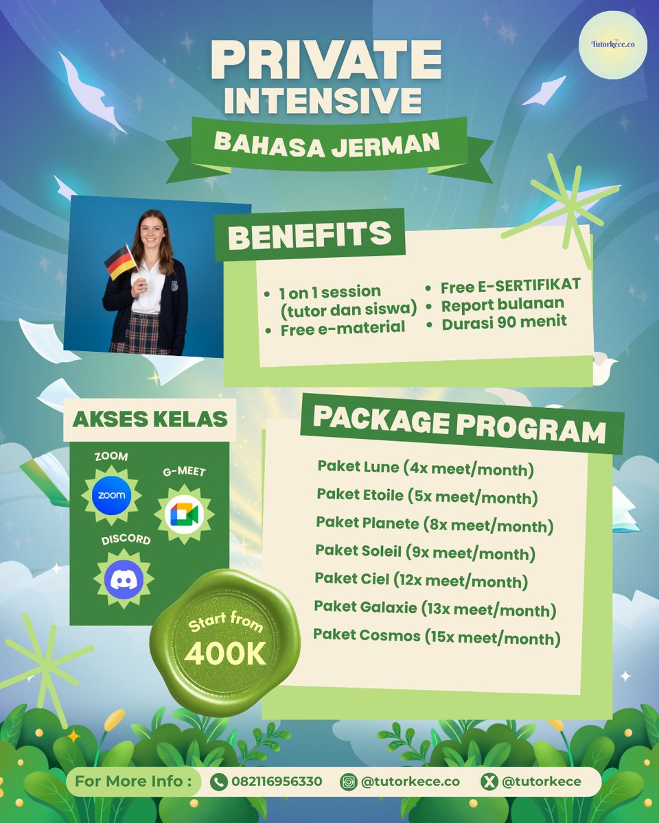 tutorkece's tweet photo. Orang lain udah makin sat-set upgrade skill, kamu masih nyaman nunda-nunda? Mau sampai kapan? 🫠
Yuk mulai sekarang! Kelas Bahasa Asing udah buka pendaftaran nih. Kuota sengaja dibatasi biar belajarnya makin fokus & efektif. Amankan sekarang! 📲
#bealanja #studyacc #lesonline https://t.co/CI41ltvgMy