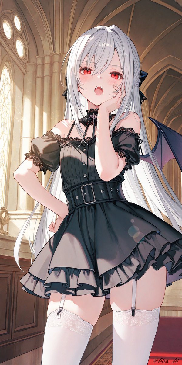 Ales_AI's tweet photo. "Hey, Master! Aren't you forgetting something important? I think I should remind you of your duties as the master of the Vampire Queen" ❣️
「ちょっと、マスター！…何か大切なことを忘れていませんか？…吸血鬼の女王の主人としてのあなたの務めを思い出させてあげた方がいいと思うのですが」

SFWイラスト