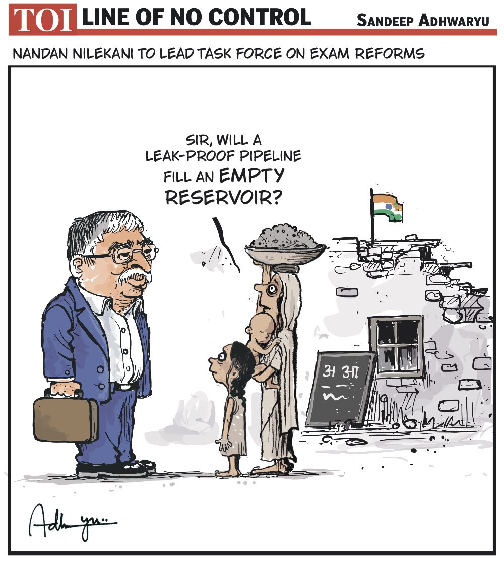 CartoonistSan's tweet photo. #ExamReforms #NandanNilekani @timesofindia https://t.co/eH4brZUhDX