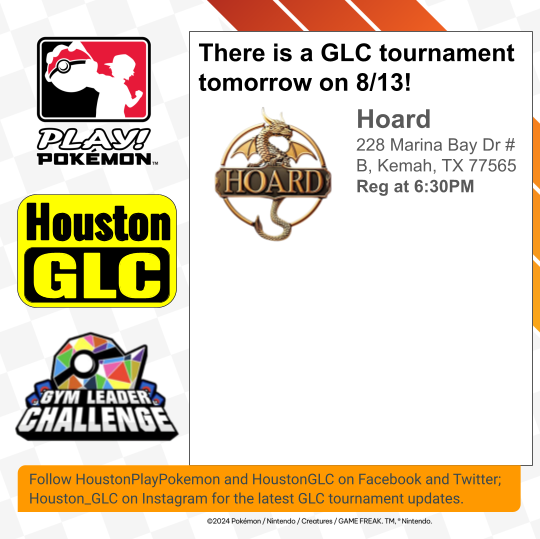 HoustonGLC's tweet photo. HOUSTON GLC TOURNAMENT HAPPENING TOMORROW! https://t.co/L99T3fQMyE