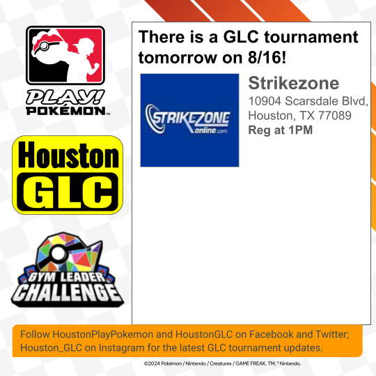 HoustonGLC's tweet photo. HOUSTON GLC TOURNAMENT HAPPENING TOMORROW! https://t.co/sAy1sPunt1