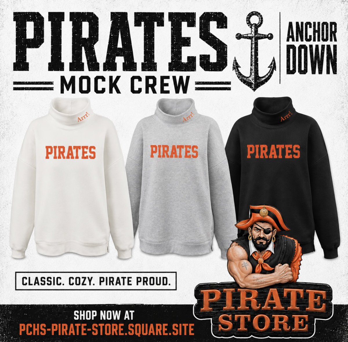PCHSPirateStore's tweet photo. ๐ค The Mock Crew Youโve Been Waiting For. ๐งก
โ Minimal design. Maximum Pirate Pride.
๐ Shop now: https://t.co/glhmOiBSuX
#PCHSPirateStore #Pirates #AnchorDown #GameDayStyle #MockCrew #PiratePride #WearTheLegacy #PCHS #SchoolSpirit #FridayNightLights #SupportStudentDesign https://t.co/7MjkamqdtO