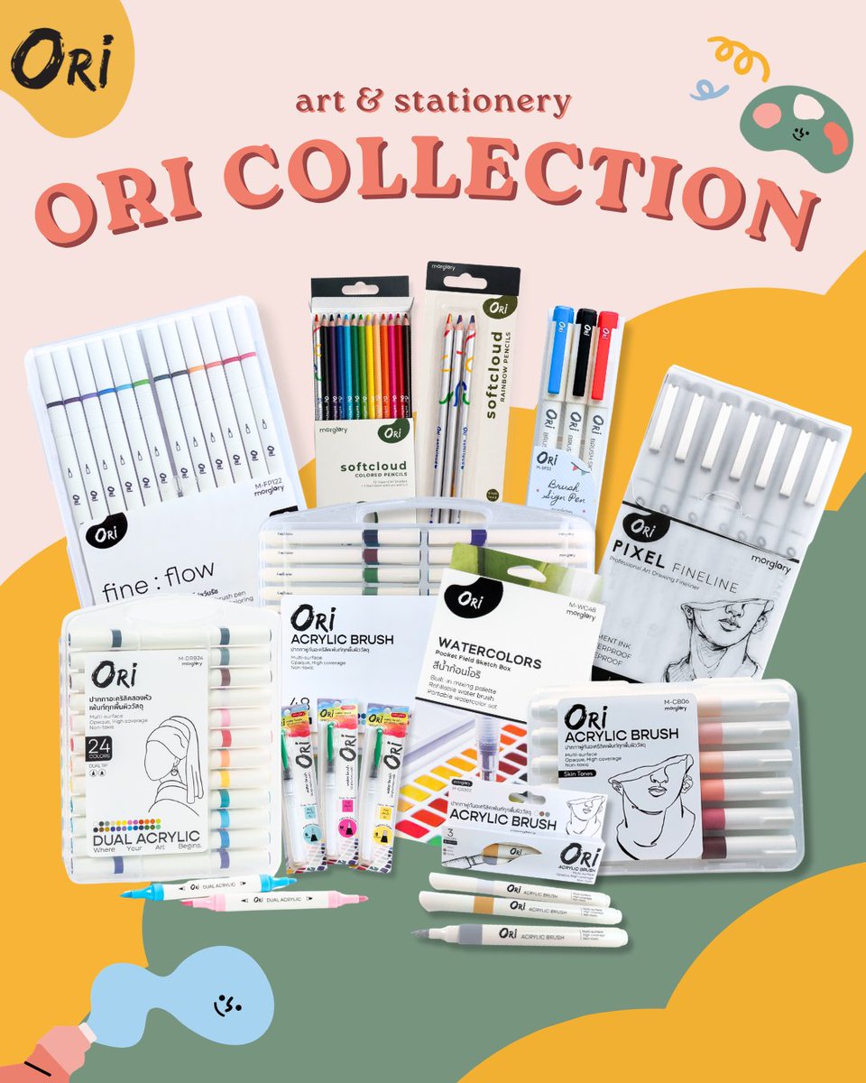 morgloryth's tweet photo. 🎨✨ ORI PRODUCTS ✨🎨
#ORIArt #ORIPen #ORICollection #ArtSupplies #Stationery

รวมอุปกรณ์ศิลปะและเครื่องเขียนจาก ORI
ครบทุกไอเทมสำหรับสายวาด สายเขียน และคนที่รักการสร้างสรรค์ 💛 https://t.co/NJBXE66SLb
