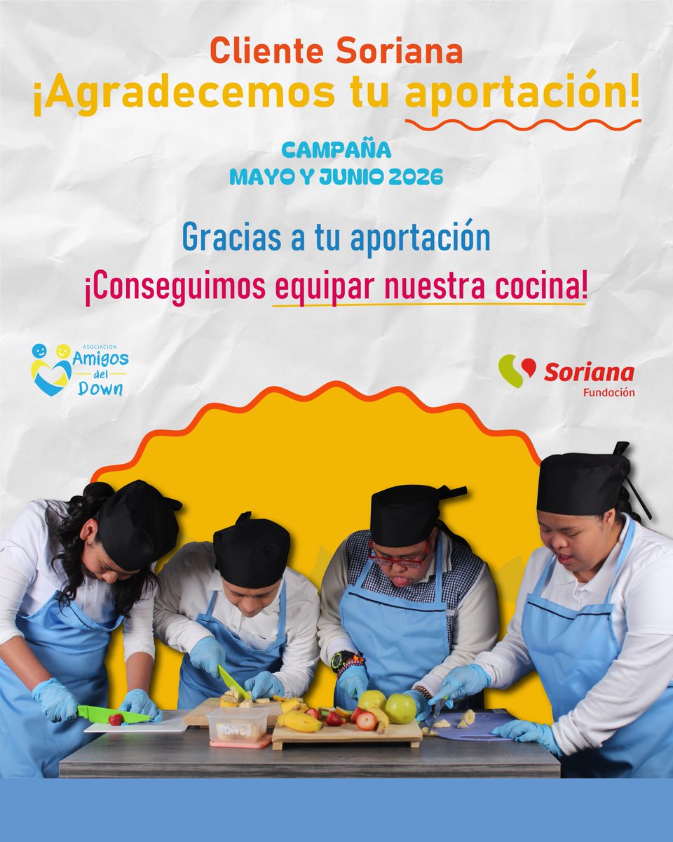 AmigosdelDownAC's tweet photo. 💛¡Gracias por ser parte de esta historia! 💙

Gracias a cada donación, será posible contribuir al equipamiento de nuestra cocina, un espacio donde se fortalecerán habilidades, se fomentará la autonomía y se crearán nuevas oportunidades de aprendizaje.

@OrgSoriana https://t.co/bkmtfdp6Py