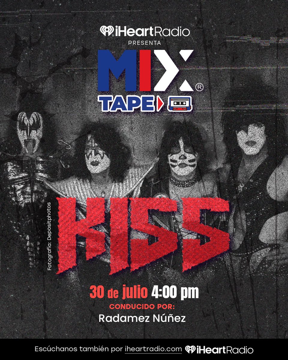 MixMxOficial's tweet photo. 🎸🤘 El maquillaje cambió la historia del rock... y su música sigue sonando más fuerte que nunca.

Este 30 de julio a las 4:00 pm, acompáñanos en un nuevo #MIXTape para recorrer la historia de KISS: sus himnos, su legado y los momentos que los convirtieron en una de las bandas más icónicas de todos los tiempos. 🔥

🎙️ Conduce Radamez Núñez.

📻 Escúchalo por toda la cadena MIX FM y en iHeartRadio. 👉🏻 https://t.co/N1NcgdJDro