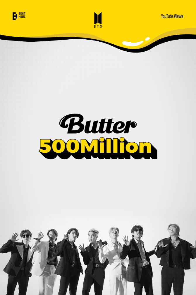 Yoongi_quyt's tweet photo. All the posters celebrate the "Butter" music video surpassing 1 Billion views on YouTube.
500M - 2021 (77 days)
600M - 2021 (5 months)
700M - 2022 (9 months)
800M - 2022
https://t.co/5kmx4C5ObW

#BTS_Butter 
#SUGA #AgustD #MinYoongi #슈가 #민윤기 #방탄소년단슈가 #BTS https://t.co/uIcL7GfVyb