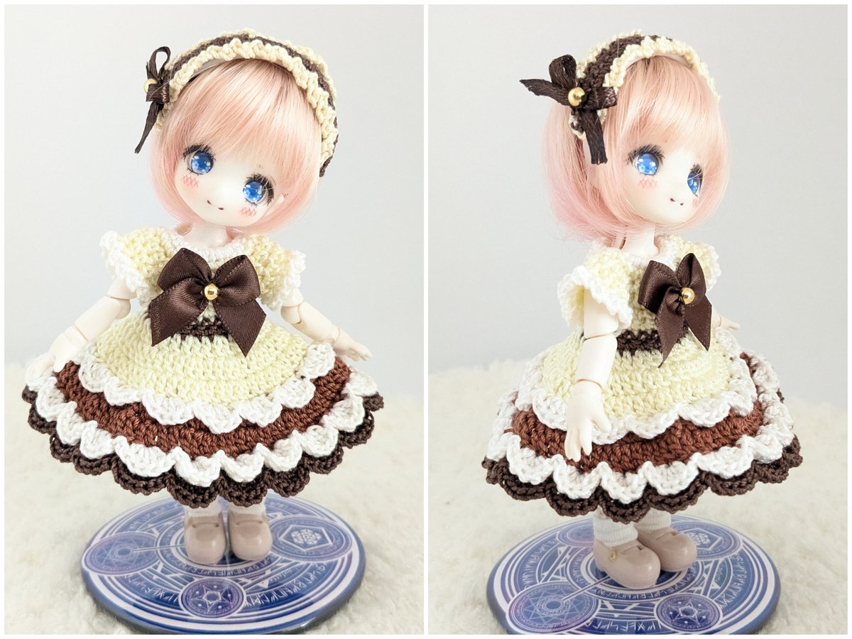 amiguru_mie's tweet photo. プリンカラーのワンピース、着用写真撮りました
メリハリ利いていい感じ🍮

数は少ないけど8月のアイドール福岡に持っていきます https://t.co/9KgiKmVubd