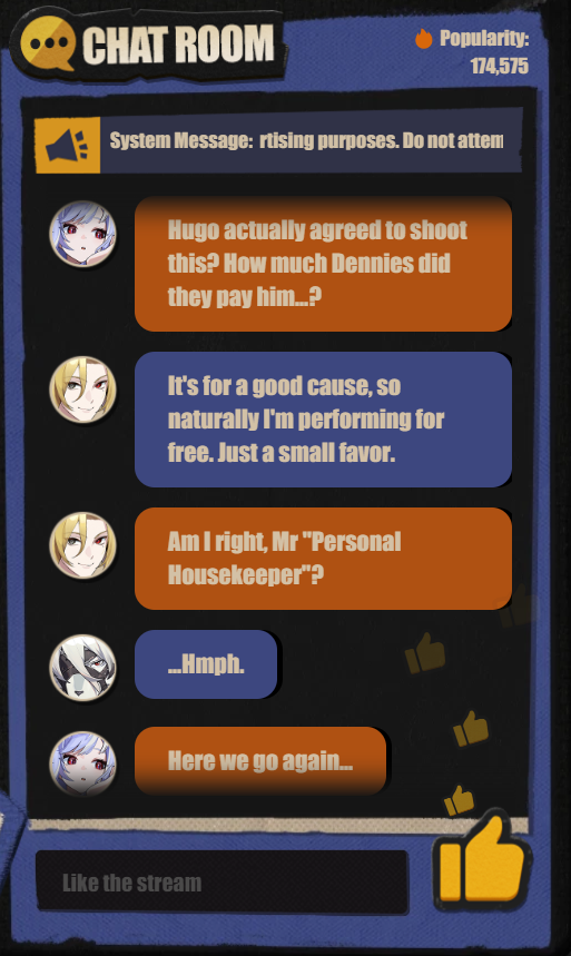 ohtsundere's tweet photo. ARE YOU KIDDING ME. ARE YOU ACTUALLY SERIOUS OH MY GJHHJKSHJKDHJKFSDF lycahugo agreeing to FILM A COMMERCIAL TOGETHER and then flirting about it in the public comment section of the livestream?!?!?!? hugo did it for FREE and why is he calling lycaon "personal housekeeper"!!!!!!!! https://t.co/bxZzf3ZpK3