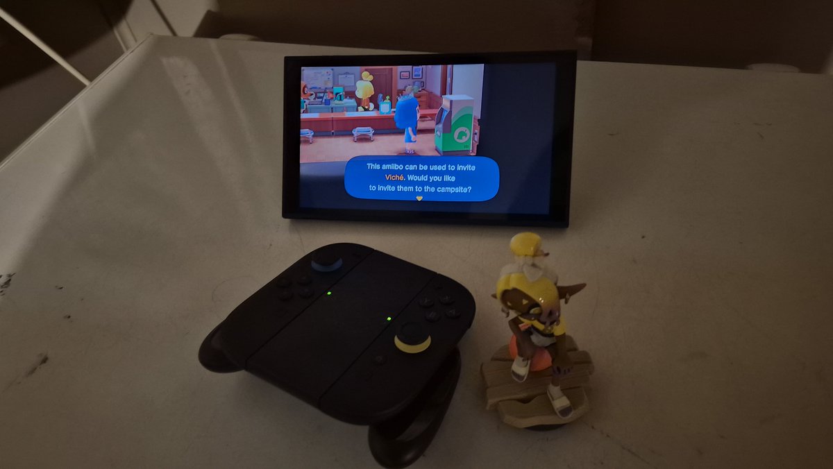 Devon46530210's tweet photo. A little tip for those who don't know but you can scan the splatoon raiders amiibo  in animal crossing new horizons to get splatoon items https://t.co/Z0DSTTL1Q6