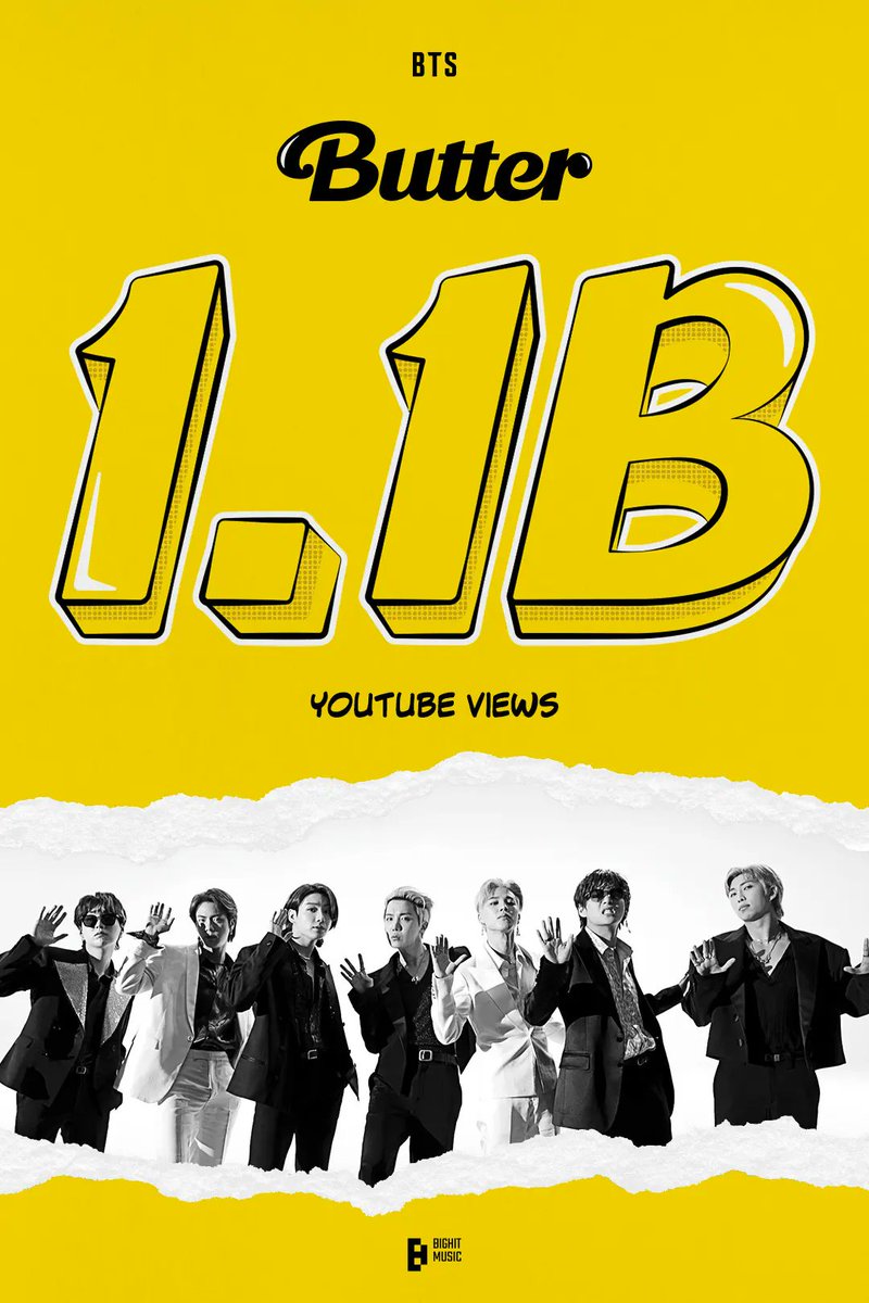 Yoongi_quyt's tweet photo. All the posters celebrate the "Butter" music video surpassing 1 Billion views on YouTube.
900M - 2023
1 BILLION - 2024
1.1 Billion - 2026
https://t.co/5kmx4C5ObW
https://t.co/OAsWAQdeaZ

#BTS_Butter 
#SUGA #AgustD #MinYoongi #슈가 #민윤기 #방탄소년단슈가 #BTS https://t.co/oXH3YQzzix