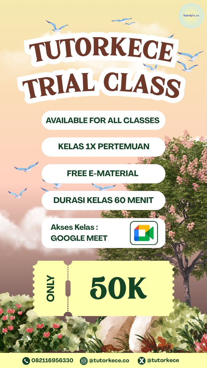 tutorkece's tweet photo. Niat belajar bahasa asing tapi masih ragu?🤔
Tenang, Coba ikutan Kelas Trial dulu buat ngerasain vibes belajarnya. Dijamin seruu!
📲 Mampir ke link bio buat daftar ya, Kak!
#trialclass #bealanja #zonauang https://t.co/fZkppiG7hd