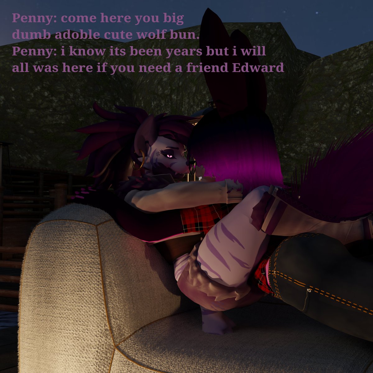 MamachiRose's tweet photo. Remember to reach out to your friends and make sure they know they are loved and cared for. just like Penny did for Edward here been years since they seen each other but Penny knows Ed to well to let him work though  being sad boy by him self. https://t.co/xkTK4znAmh