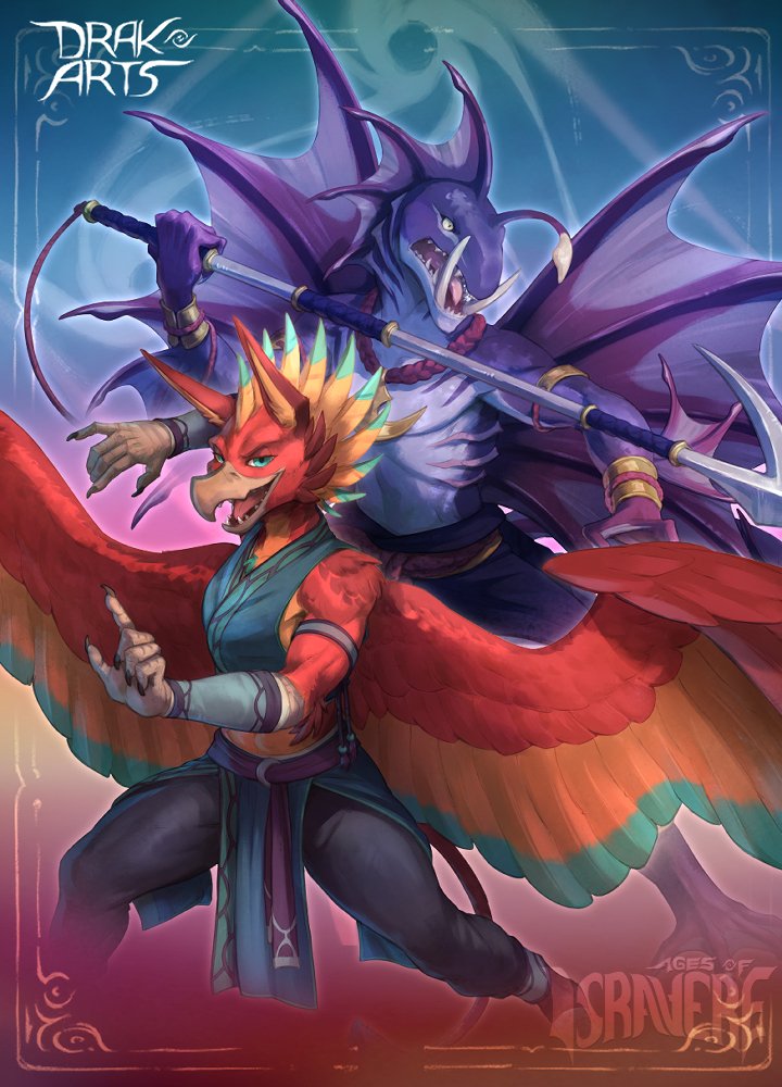 DrakArts's tweet photo. Some art made for the IsraClash card game featuring Luxa and Ichor! 

 You can find the individual character artworks and WIPs on Patreon! 
-
https://t.co/MAXrGYt6kH https://t.co/6Id4HN0nkX