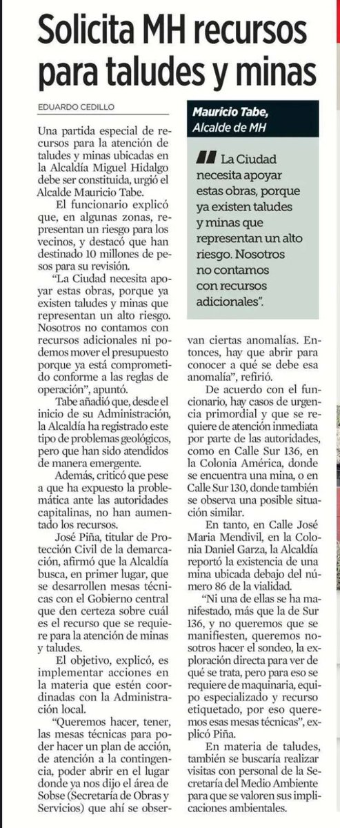 RaulParedesP's tweet photo. 👑 ¡Qué conveniente! El rey del subejercicio vuelve a la carga.

🚨 @mauriciotabe ahora pide recursos extraordinarios para atender minas, taludes y socavones porque, según él, “no hay dinero”.

🤔 ¿No es el mismo alcalde al que una y otra vez le han señalado subejercicios? ¿El mismo que sí encontró recursos para bardas, espectaculares y su autopromoción? ¿El mismo que parece tener tiempo para fiestas, viajes y fotos, pero no para resolver los problemas de Miguel Hidalgo?

📉 Primero presume que sabe gobernar. Después deja recursos sin ejercer. Y al final… termina pidiendo que otros le hagan la tarea.

🎭 Así cualquiera administra una alcaldía.

#MiguelHidalgo #MauricioTabe #Subejercicio #RendiciónDeCuentas #Transparencia