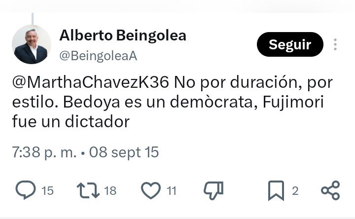 fujiburros's tweet photo. Alberto Beingolea: "Fujimori fue un dictador" https://t.co/bagjUXyIzm