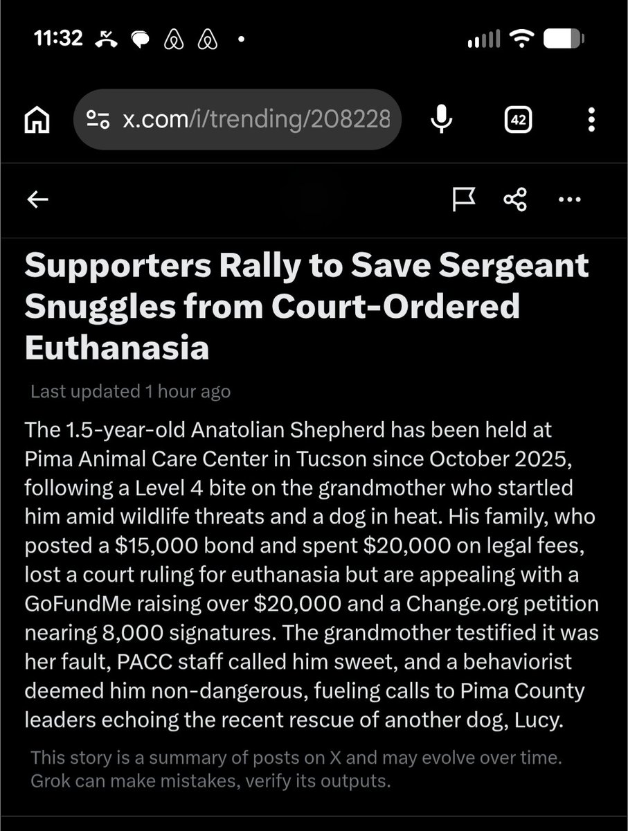 Snuggles is trending again. Good. Keep it that way until he comes home to @JenniferEvn22 and family. Keep the pressure on.
#SaveSnuggles
#AmericasDog 2.0 https://t.co/AgFcHMebsp