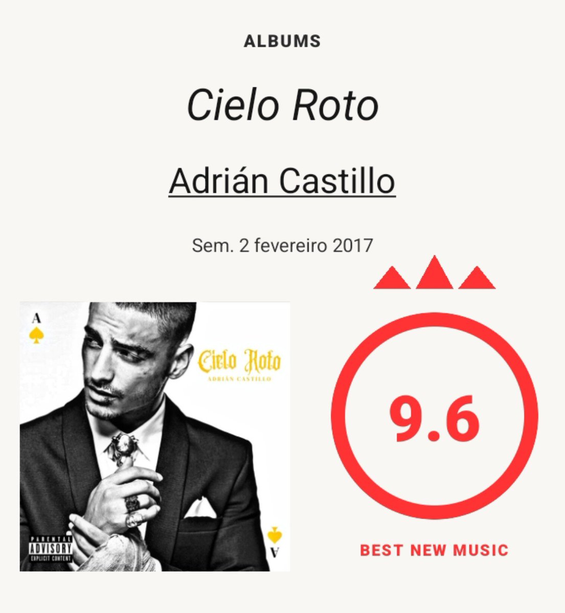 doubleblind__'s tweet photo. Pitchfork atribui nota de 9.6/10 ao “Cielo Roto”, de Adrián Castillo. https://t.co/2GE8jdgzDy