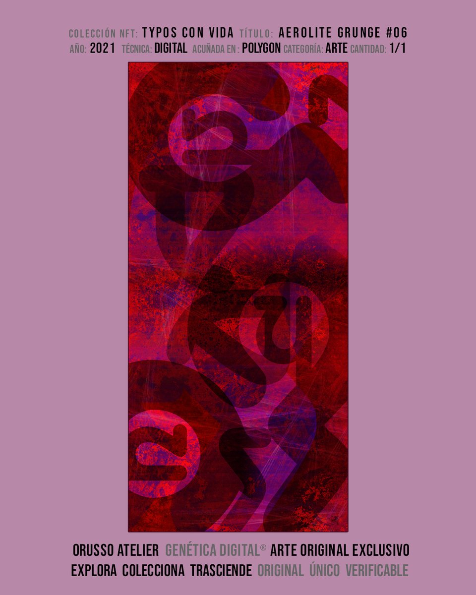 OrussoAtelier's tweet photo. @orussoatelier @opensea Digital Genetics, Aerolite Grunge #06 TYPES WITH LIFE brings typography to life. Letters are no longer just tools for communication; they are organisms that occupy space, generate tension, and awaken emotions. #NFT @NFTArt #PolygonNFT #Web3Art https://t.co/eHTa9PYmRG
