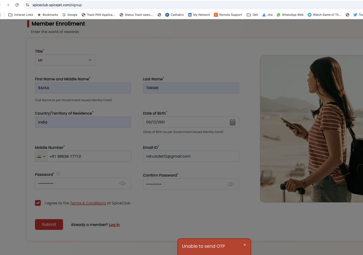 Rahul12august's tweet photo. @flyspicejet Your website really suck for ticket booking . Even registration does not work. If someone has to book ticket, they try to book via third party app. Please work on it. #TicketBooking #spicejet #aviation https://t.co/W1Q5nEis3A