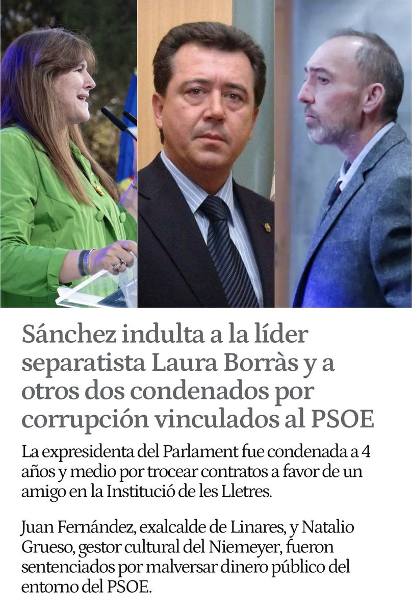 silviafranco0's tweet photo. La Agencia de Integridad Pública la anuncian por la mañana. 
Los indultos a condenados por corrupción, por la tarde. 

👉 Si la corrupción se combate con una agencia mientras se perdona desde el BOE, no eres parte de la solución: eres quien la protege.

#SánchezDimisión https://t.co/uPeuVSmIul
