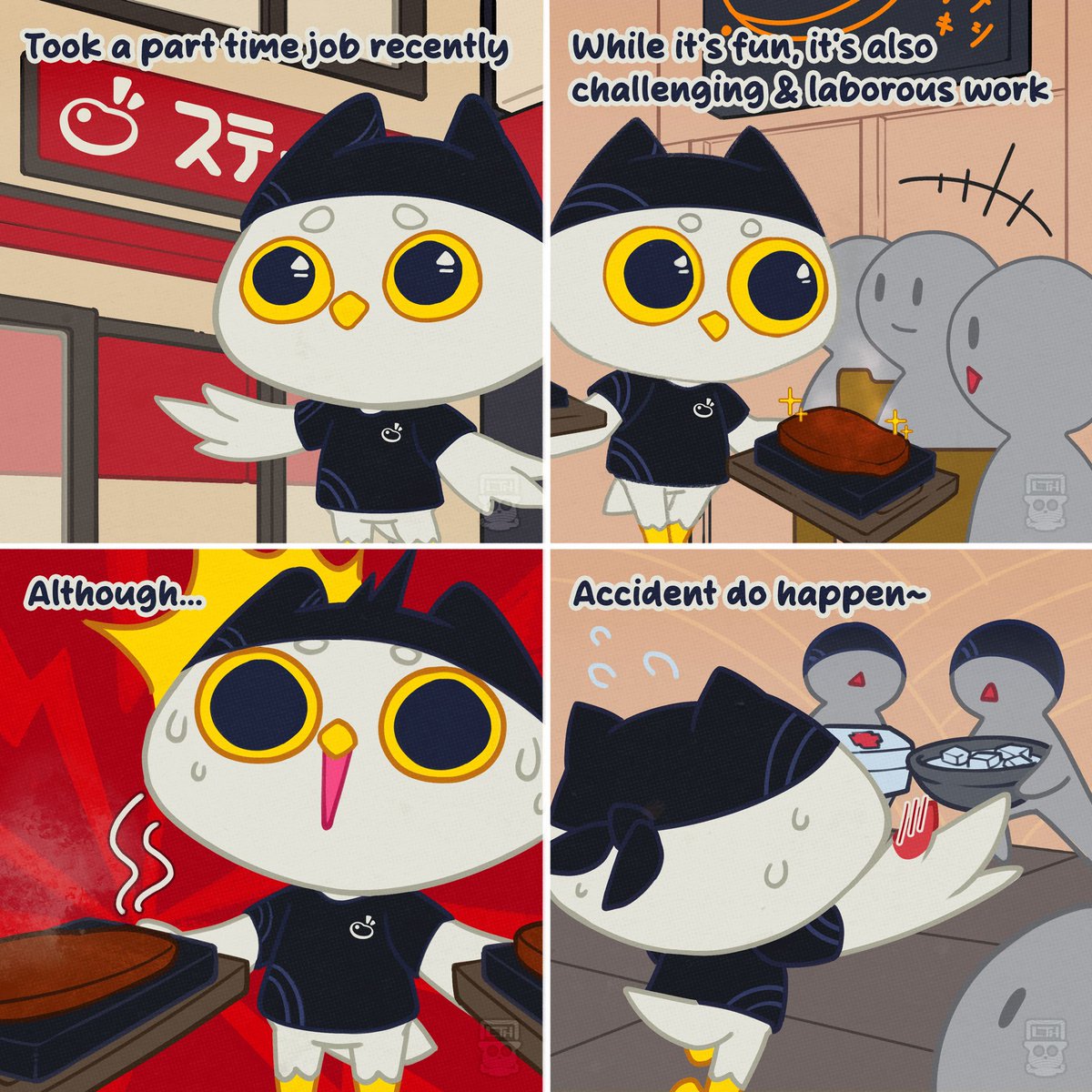 chikiLTh's tweet photo. Noct the Owl goes to part time at a Japanese Steak House 🍖 https://t.co/Z1RmCLbxcQ