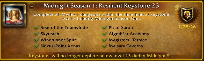 Yoku_wow's tweet photo. 23 resil achieved! All keys with the exception of Algeth’ar Academy timed in non-resil keys! #mythicplus #worldofwarcraft https://t.co/LcwkEHsDi0