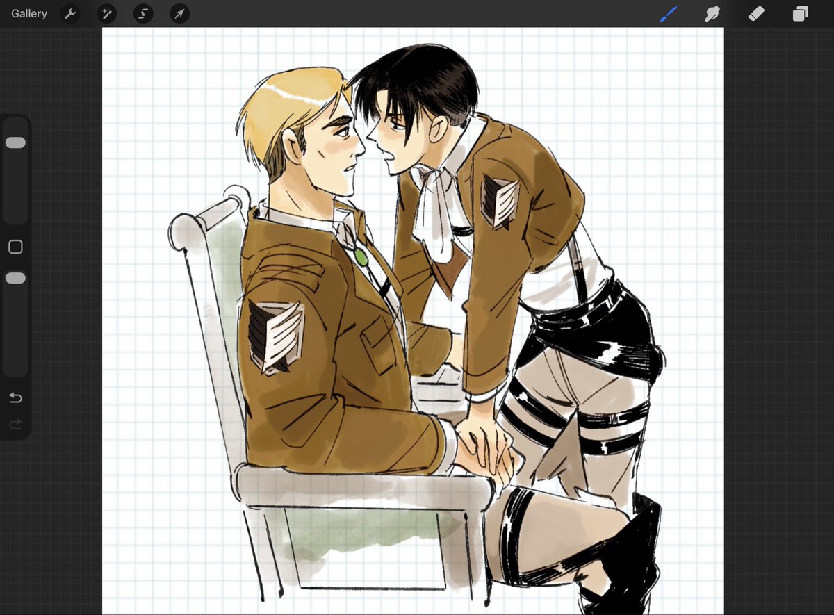 genjobanana's tweet photo. #eruri drawing today https://t.co/HaH4wmGeZg