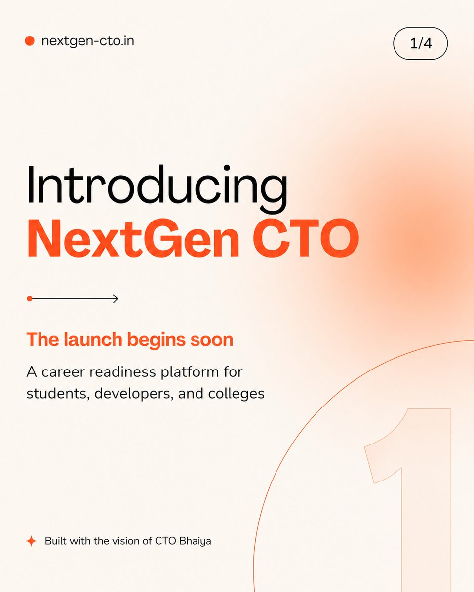 nextgencto_'s tweet photo. Something exciting is coming. 👀

A platform to help students and developers learn better, build faster, and become career-ready.

🚀 @nextgencto_ 

Launching soon.

#NextGenCTO #LearnBuildGrow #ComingSoon https://t.co/BX9hinYrzT