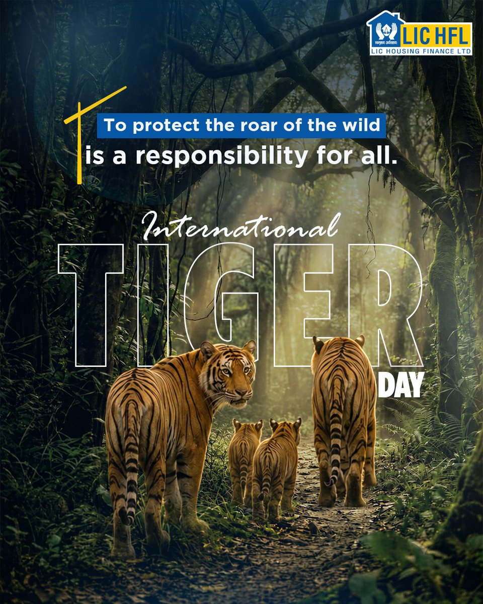 LIC_HFL's tweet photo. True security means having a place in the world that stays yours. Tigers deserve that as much as anyone. Happy International Tiger Day.
#InternationalTigerDay #LICHFL #TigerConservation #SaveTheTiger #WildIndia https://t.co/GqshJ2PUro