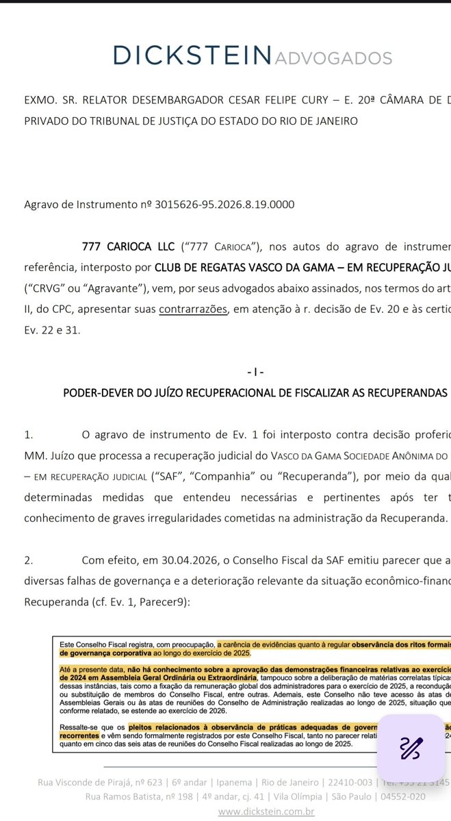 JAmerico1969's tweet photo. Uma contra minuta ao agravo com cerca de 14 páginas sem qualquer jurisprudência de qualquer tribunal a lhe dar suporte e fundamento. Não vejo boas chances de sucesso para a empresa falida norte americana no agravo de instrumento. https://t.co/2IIvWEKhIj
