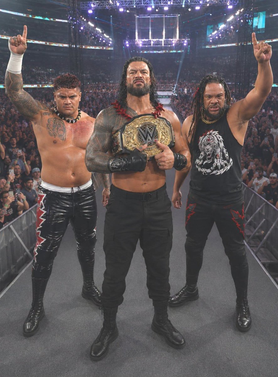 HardyAll77's tweet photo. Could Roman Reigns, Zilla Fatu, and Jacob Fatu dominate the ending of SummerSlam 2026? 🔥👀 #SummerSlam #WWE @WWERomanReigns
@Zillafatu https://t.co/1qi5B86gzJ