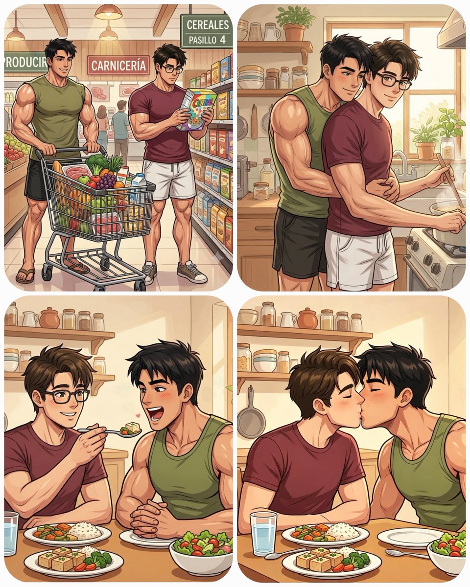 LimaGayNet's tweet photo. For two men in love, small gestures are great displays of affection.
Para dos hombres enamorados, pequeños gestos son grandes muestras de amor.
Pour deux hommes amoureux, les petits gestes sont de grandes preuves d'affection.

#BL #gaycouple #gaykiss #anime #animegay https://t.co/vuKL8XXLPf