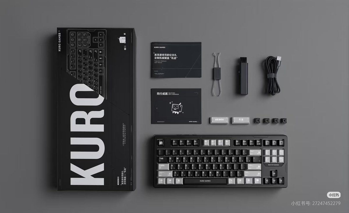 Naruvt0's tweet photo. Want to be a real Kurobot? Get this limited edition KURO keyboard

What Does It Feel Like to Have a Keyboard That "Grows" With You?

Hi! I'm Kuro.
Recently, I prepared a brand-new work anniversary gift set that I'd like to dedicate to everyone who has been on this journey with me.

The gift set is called "Trajectory" and includes:
- A custom mechanical keyboard
- Custom keycaps
- Six digital greeting cards

Every part of the set represents the time we've spent together.