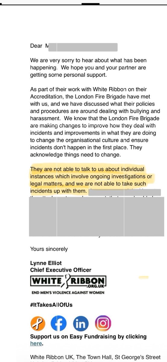 Lee55229109's tweet photo. @PutneyFleur 
Matthew Walker refused to talk to White ribbon concerning the bullying of women. He used legal maters as an excuse to try and protect their toxic reputation. https://t.co/ww80TRs6TR