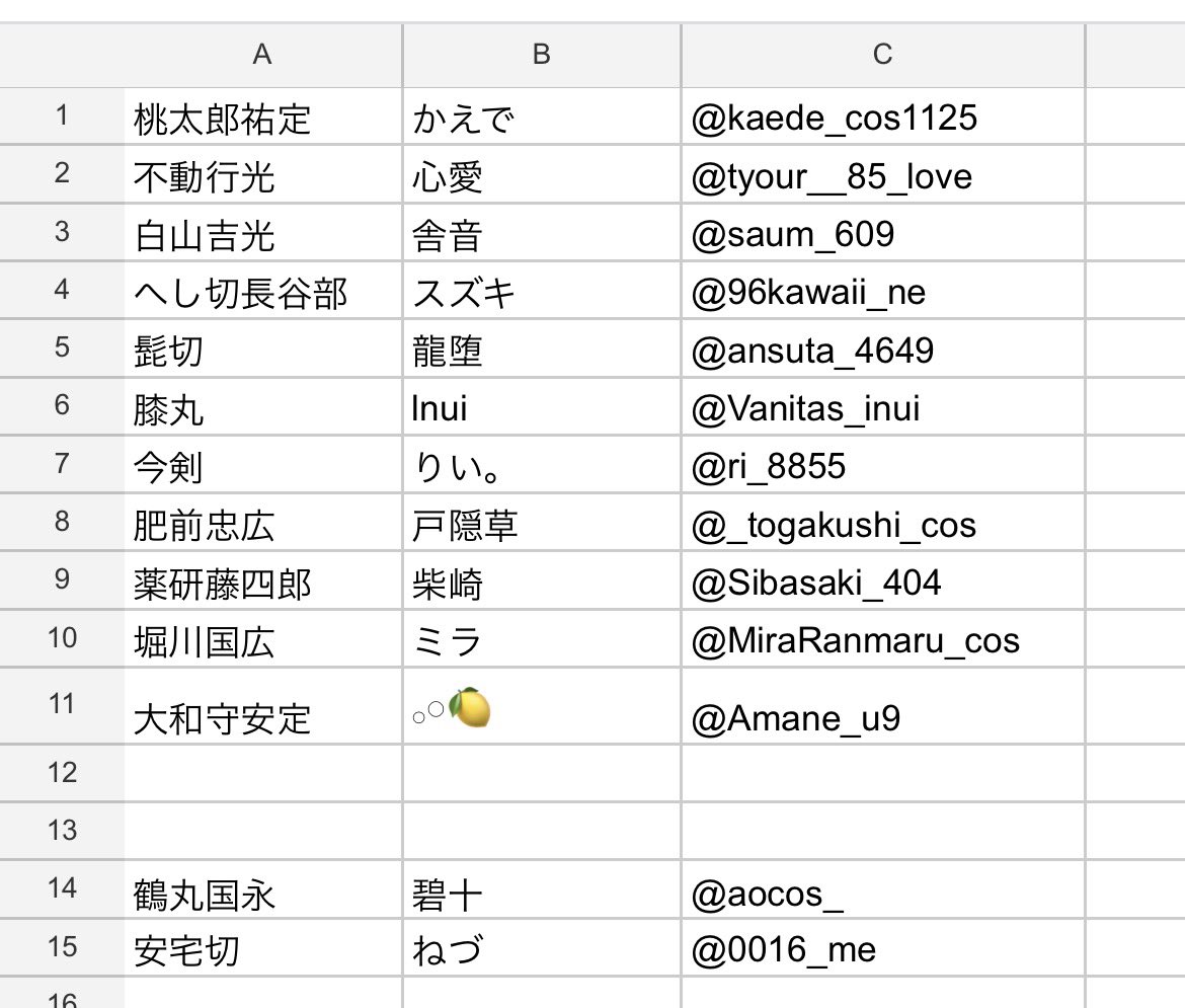 cos_1125's tweet photo. @senta_195 今埋まってる一覧！ https://t.co/BaF4EjW6h0