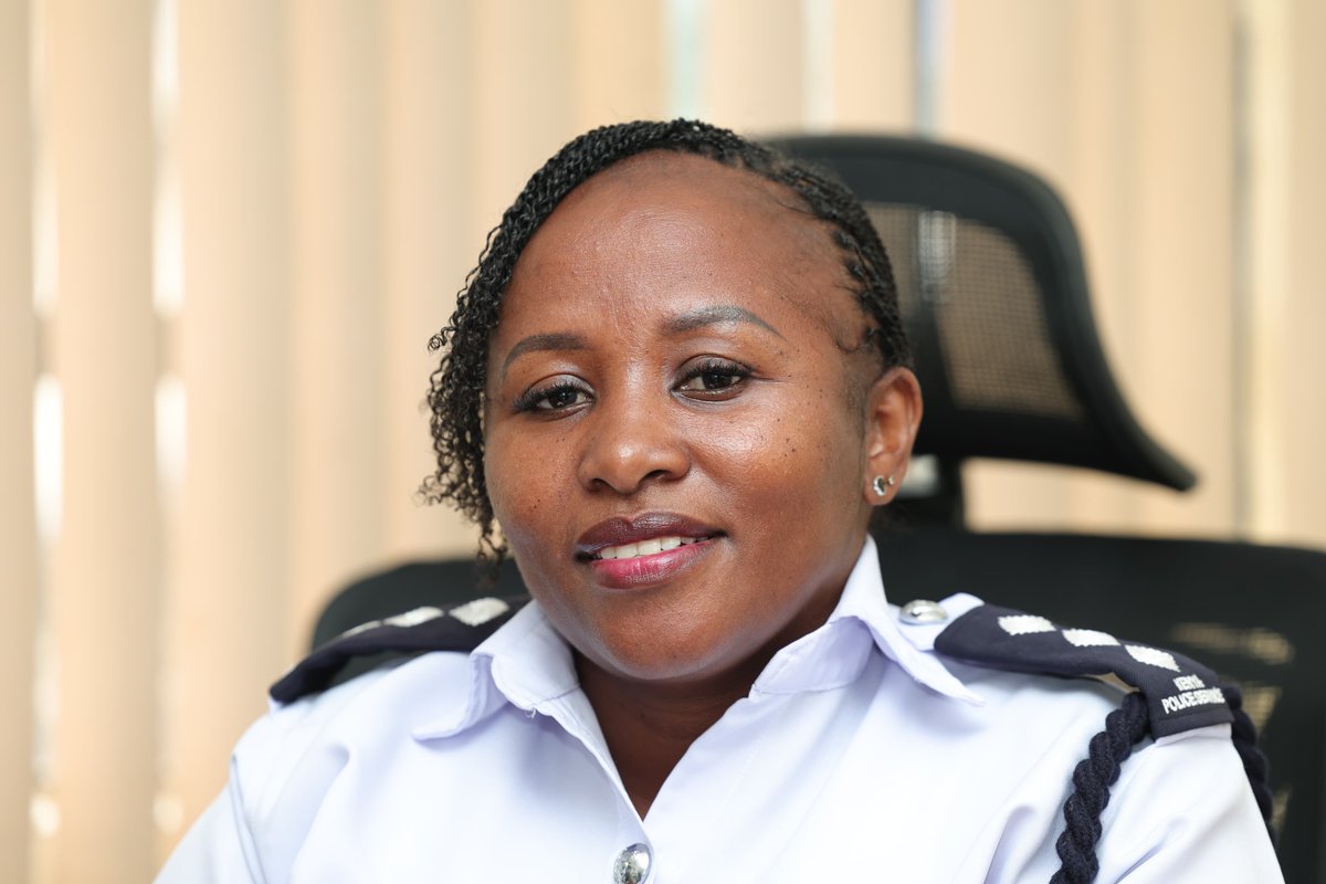 PoliceKE's tweet photo. This Wednesday, we celebrate a remarkable woman who continues to inspire those around her. We honor Chief Inspector Florah Mwongeli, Officer Commanding Station(OCS) at Kiamumbi police station, whose dedication,  exemplary performance in community policing have made a lasting impact.

Her  commitment to  promoting safety is truly commendable.
 She is a true example of leadership, resilience and excellence in law enforcement.