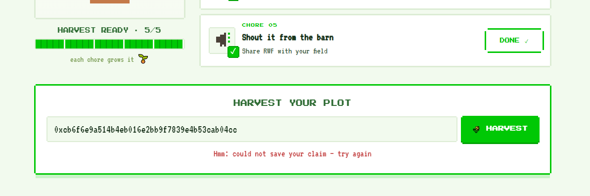 arkapp_id's tweet photo. @RealWorldFarm Hmm: could not save your claim — try again https://t.co/1ncTTtHGtM
