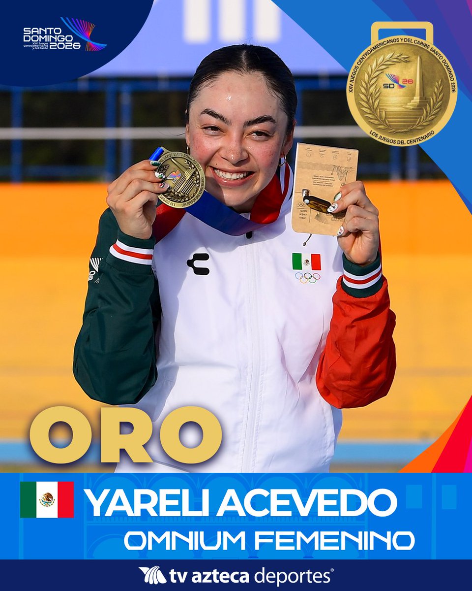 AztecaDeportes's tweet photo. ORO, ORO Y MÁS ORO 🥇

La delegación Mexicana sigue superando las pruebas con actuaciones sumamente destacadas en los XXV Juegos Centroamericanos y del Caribe 2026 🇲🇽

#CentroamericanosXAzteca https://t.co/9oZ6fMeVjh