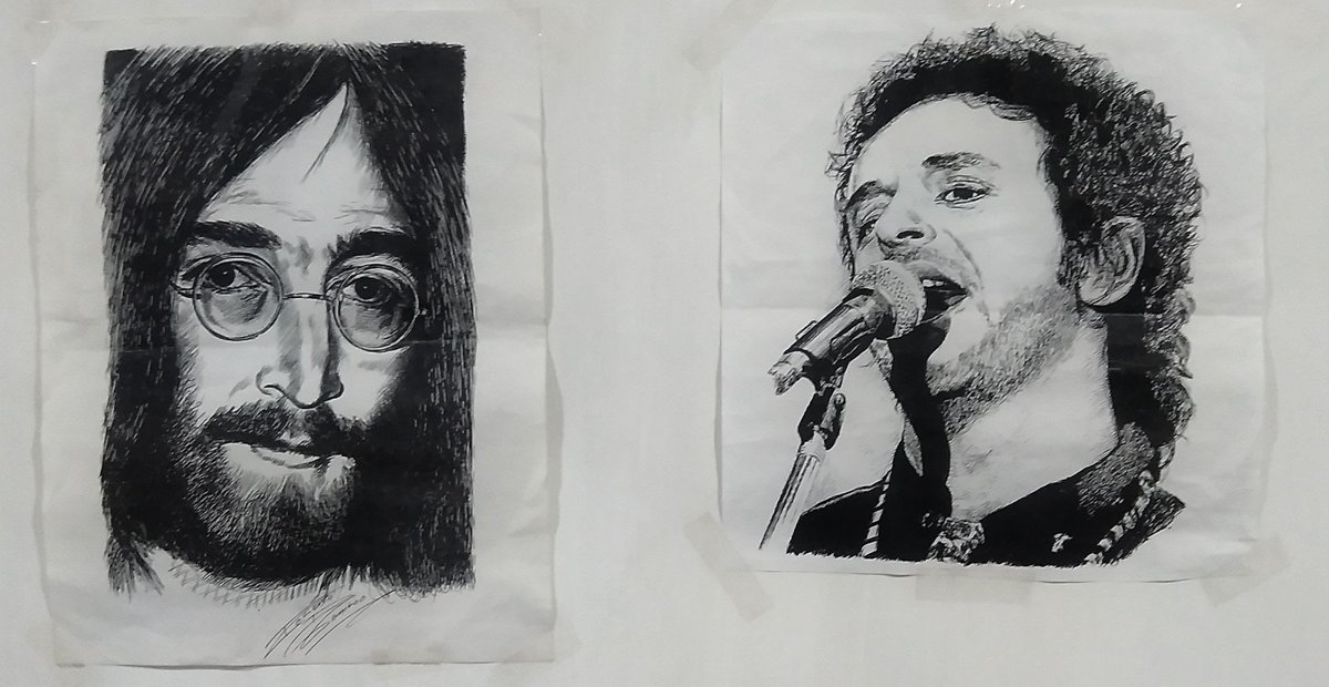 DanCuevas03's tweet photo. Compañía musical amiga en forma de dibujos con "Johnny" y "Gus".
...
#johnlennon #gustavocerati #music #música #emblemas #dibujos #enfoquesvirtuales https://t.co/y27olWT0ZD