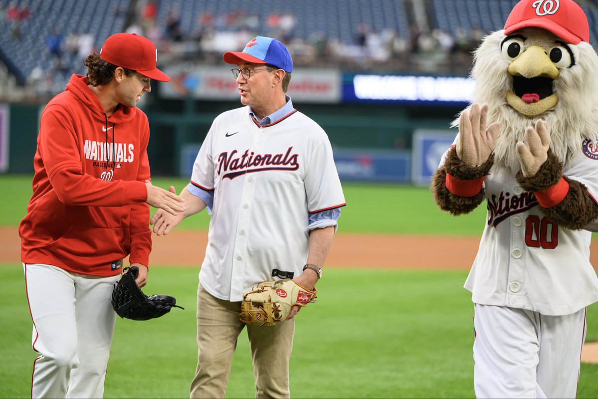 CanEmbUSA's tweet photo. What a night at @NationalsPark celebrating #America250 through baseball! ⚾ The night featured Ambassador Wiseman's ceremonial first pitch, recognition of Canadian Armed Forces members during the Salute to Service, and a @BlueJays vs. @Nationals matchup. https://t.co/8N36LItfUc