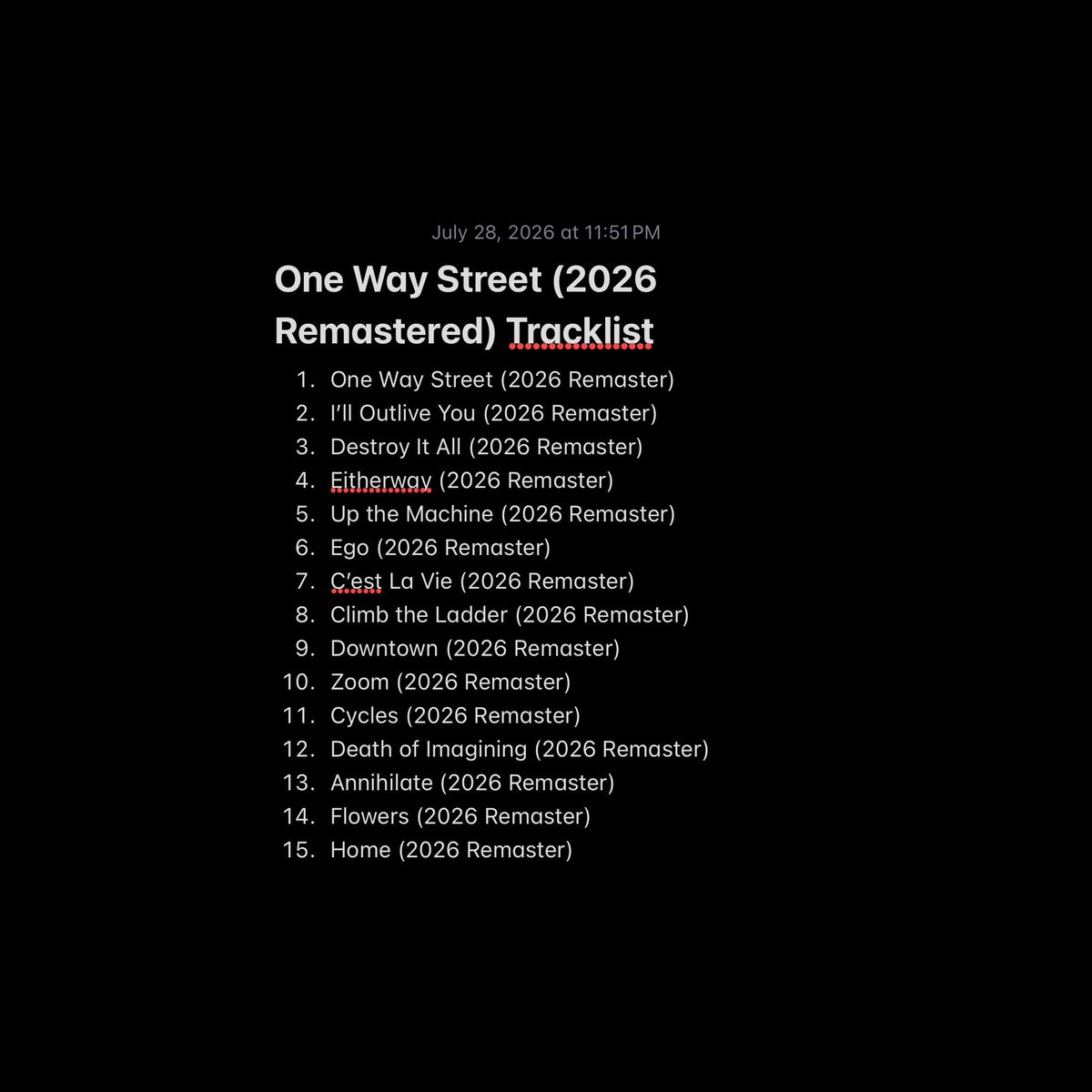 simplydogpksux's tweet photo. “One Way Street (2026 Remastered)” — out September 26th

the best way to experience my third album ♡ https://t.co/16Kf89OF5W
