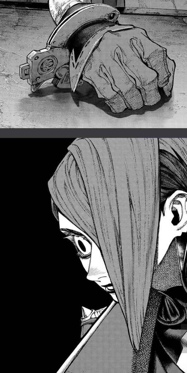 juniesfairies's tweet photo. soooooo I wonder if this scene was kyouka realizing her, goka, and other hell guard in high positions have been givers this whole time because they are the ones who handle the equipment, which kyouka realizes holds anima, thus being legacy vital instruments :D #gachiakuta172 https://t.co/GyVPUzJ0aP