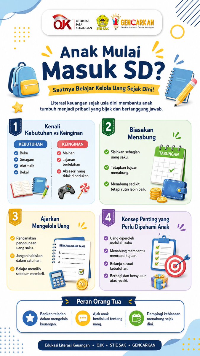 cyntiaaa_c's tweet photo. Anak mulai masuk SD? Saatnya belajar kelola uang sejak dini 📝✨

#ojk #ojkindonesia #sikapiuangmu #tipskeuangan #gencarkan2026 

@ojkindonesia @ojk_jambi @sikapiuangmu https://t.co/TmS2gFoTfl