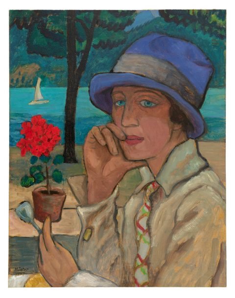 womensart1's tweet photo. Woman with blue hat, 1927 by Gabriele Münter, Expressionist painter & co-founder of The Blue Rider, a German expressionist art collective founded in 1911, also including artists Marianne von Werefkin, and Maria Marc among others #Womensart #ExpressionistArtWeek https://t.co/oUucqSiH2N
