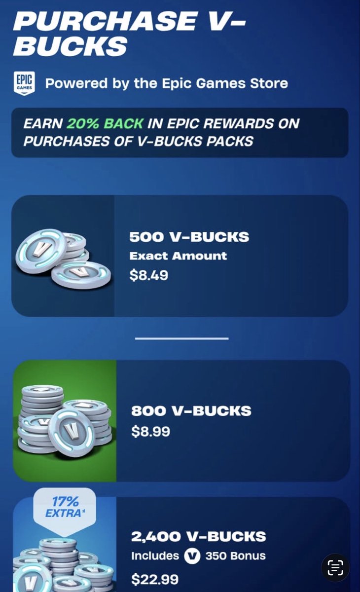 vicsimonelli's tweet photo. @FortniteStatus  so im confused why is it the same price for less v-bucks this was today my friend was on looking to buy something, and I was on looking to buy something https://t.co/SHQ4DqzH0z